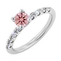 Zásnubný prsteň s certifikovaným fancy pink lab-grown diamantom Mae