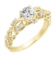 Vintage zásnubný prsteň 0.39ct IGI certifikovaným lab-grown diamantom Charlotta