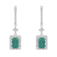 Smaragdové náušnice s diamantmi Kally