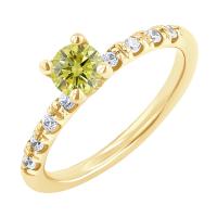 Zásnubný prsteň s certifikovaným fancy yellow lab-grown diamantom Mae