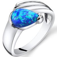 Strieborný prsteň s modrým opálom Attia