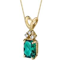 Zlatý prívesok s emerald smaragdom a diamantmi Edlin