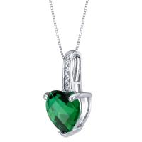 Zlatý smaragdový prívesok v tvare srdca s diamantmi Mohsin