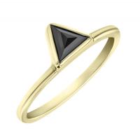 Zlatý prsteň s čiernym trojuholníkovým diamantom Eloisa