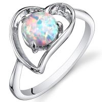 Strieborný prsteň s opálom v tvare srdca Myrna