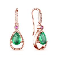 Smaragdové náušnice so zafírmi a diamantmi Tania