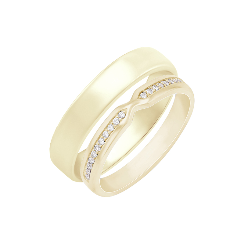 Eternity prsteň s lab-grown diamantmi a pánský komfortný prsteň Musa 102230