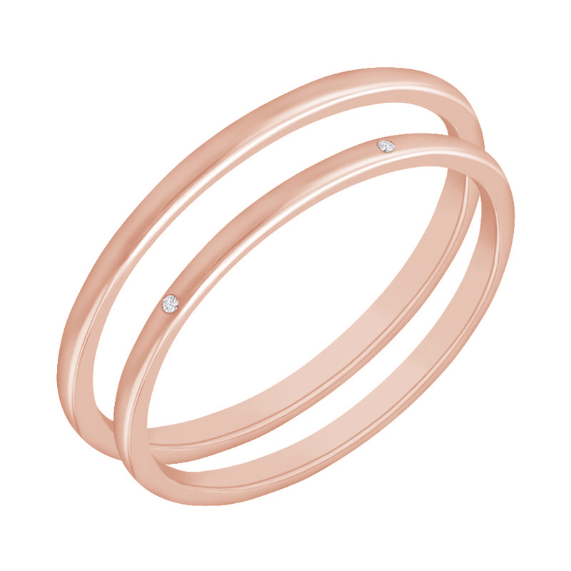 Minimalistický prsteň s lab-grown diamantmi a pánský komfortný prsteň Britta 102250