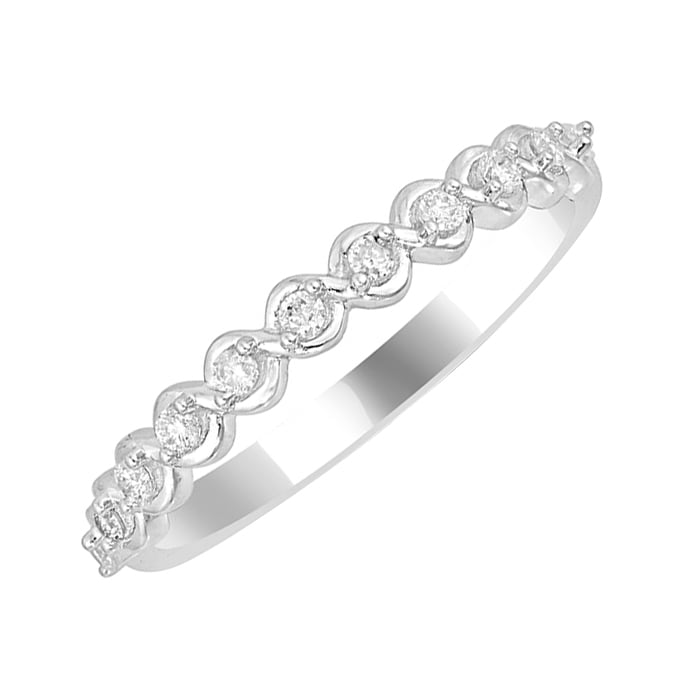 Biele lab-grown diamanty v eternity prsteni Lyssa