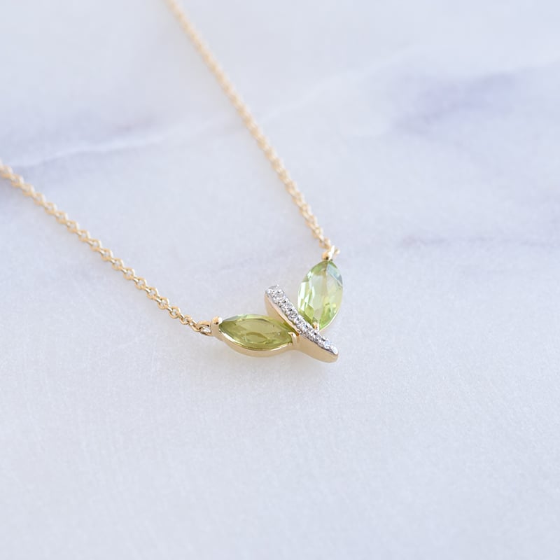 Elegantný kolekcia šperkov so zelenými ametystmi a diamantmi Hira 106240