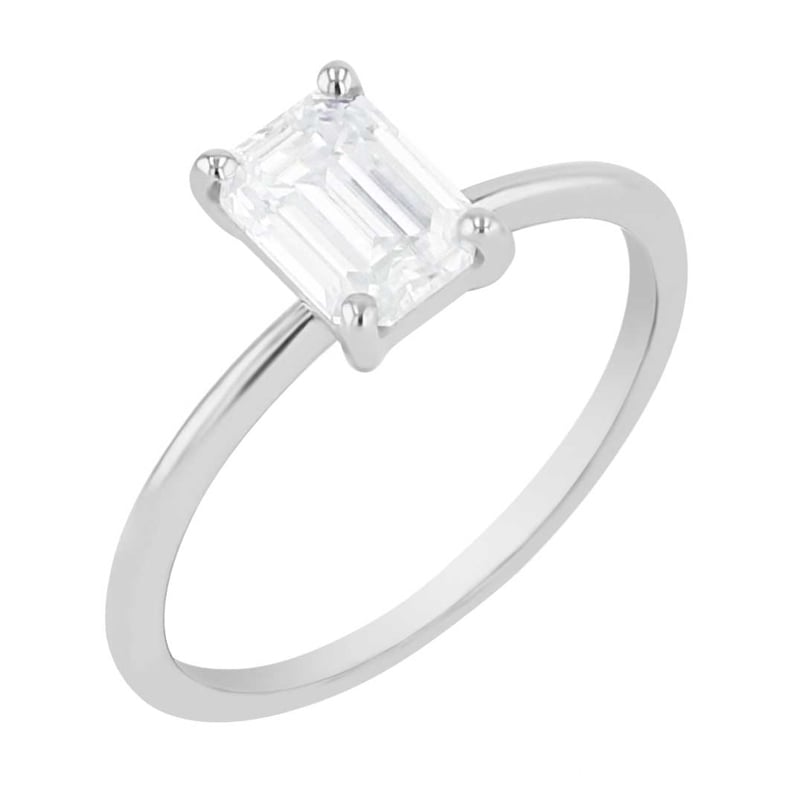 Zásnubný prsteň s emerald moissanitom s výberom veľkosti Olson