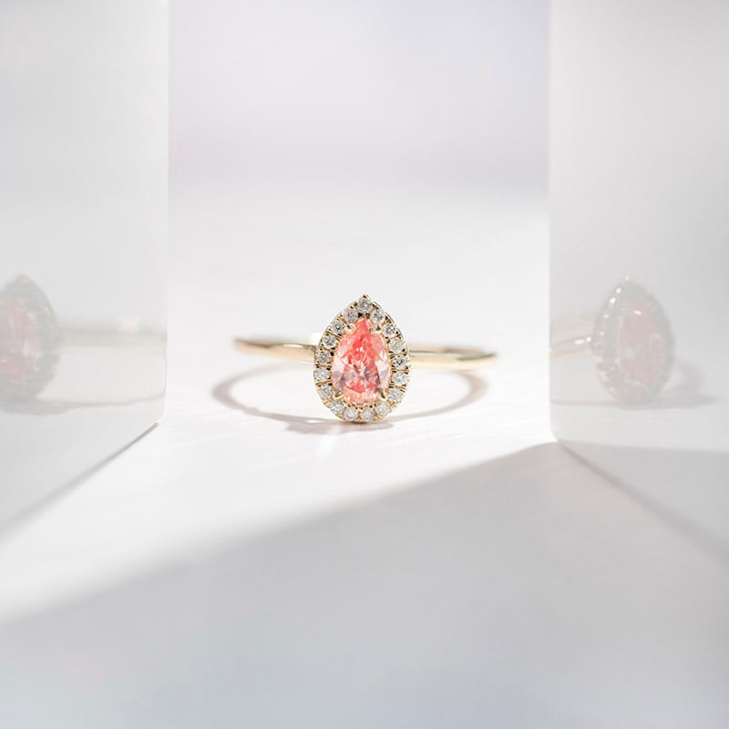 Zásnubný prsteň s 0.36ct IGI certifikovaným ružovým lab-grown diamantom Briana 111350