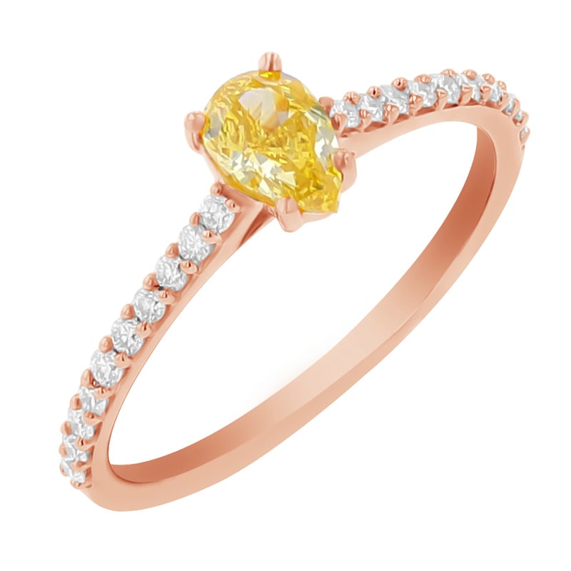 Zásnubný prsteň s certifikovaným fancy yellow lab-grown diamantom Aicha 112690