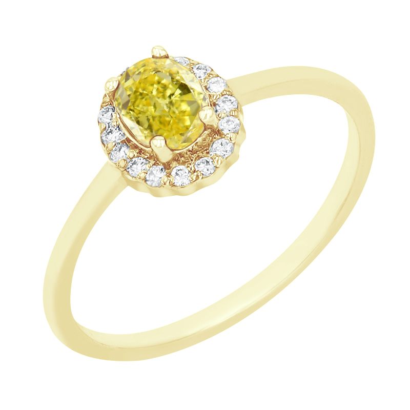Zásnubný prsteň s certifikovaným fancy yellow lab-grown diamantom Bose 114890