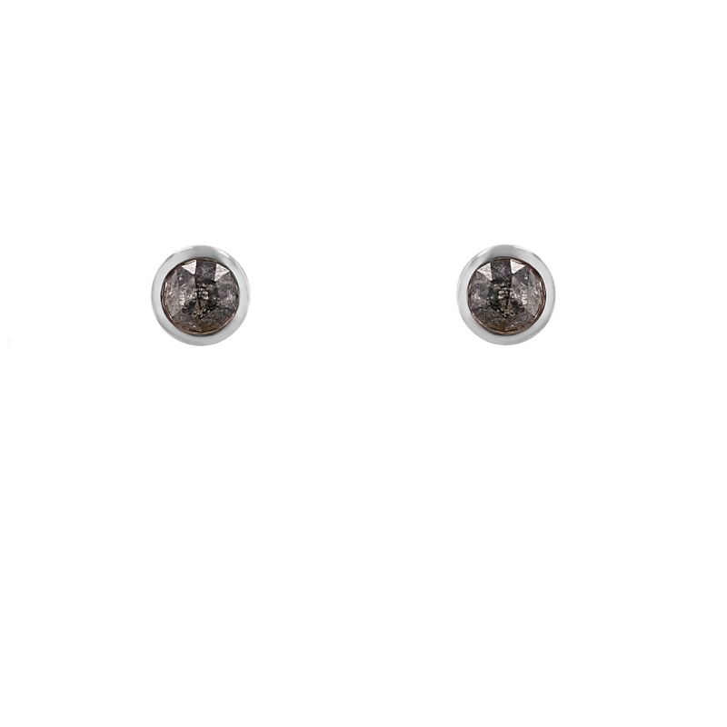 Jemné bezel náušnice so salt and pepper diamantmi Tofine 116680