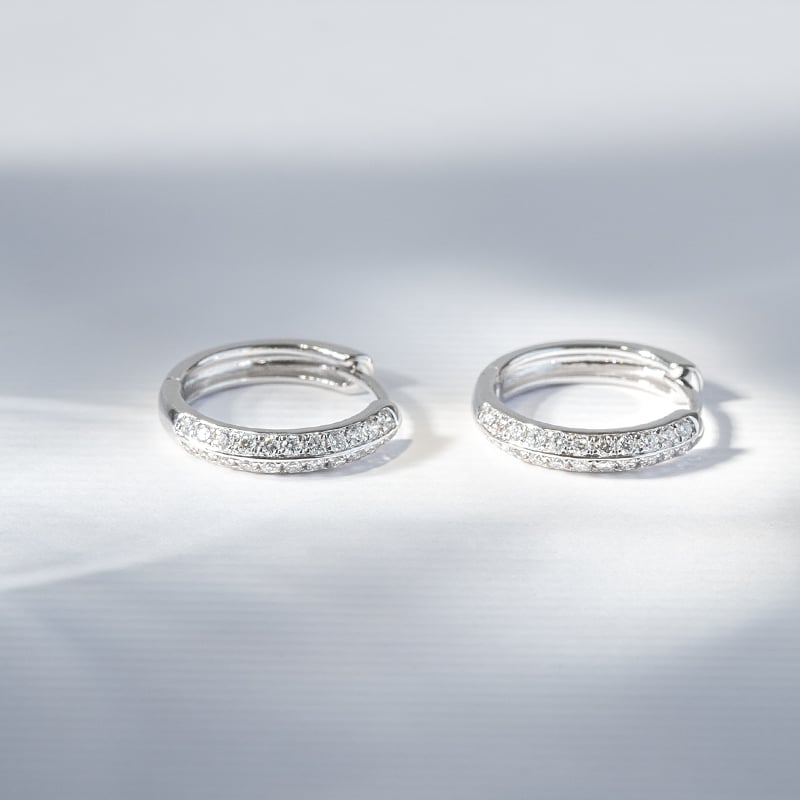Zlaté kruhové náušnice s diamantmi Sille