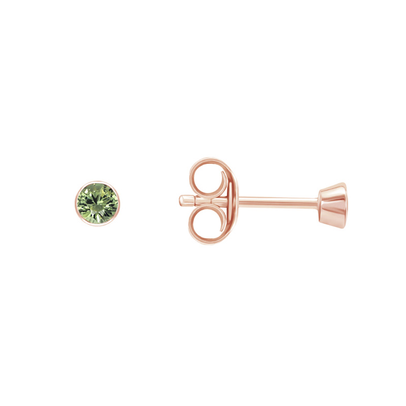 Minimalistické bezel náušnice so zelenými zafírmi Viosa 125530