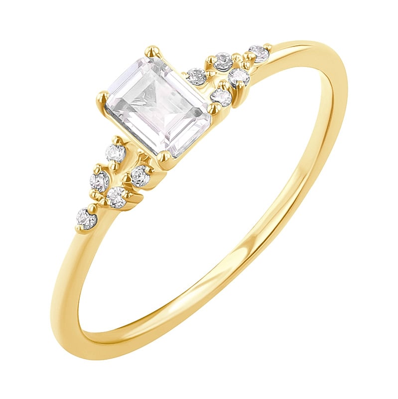 Zásnubný prsteň s emerald moissanitom Sade 126470