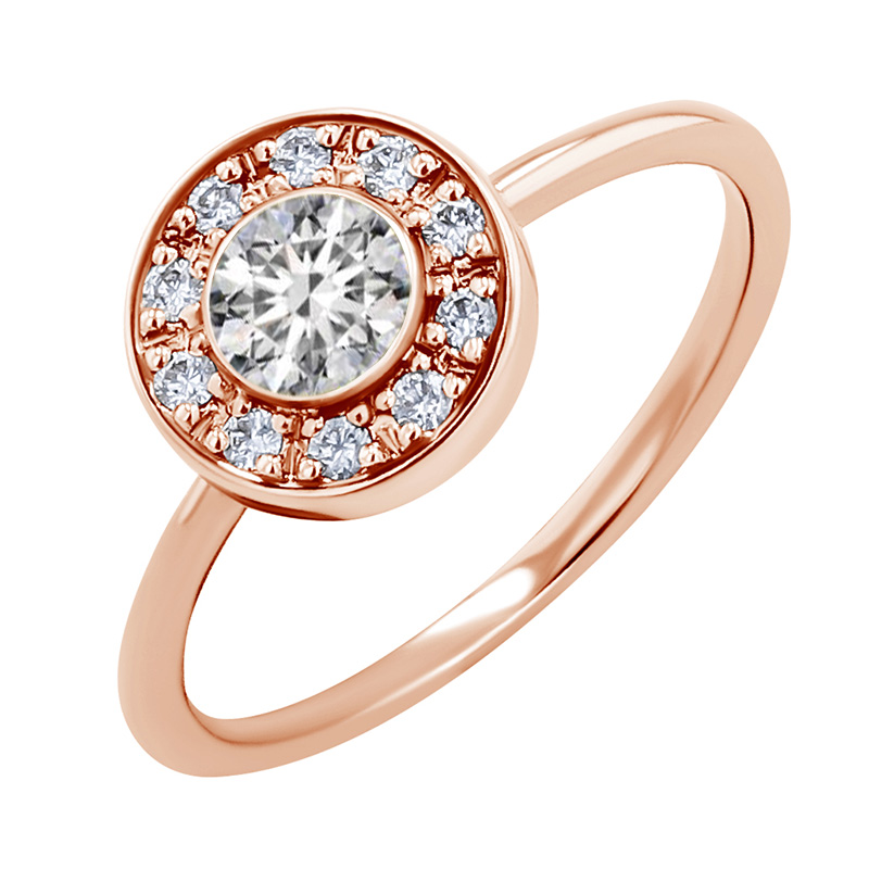 Lab-grown diamanty v halo zásnubnom prsteni Aiva 129400