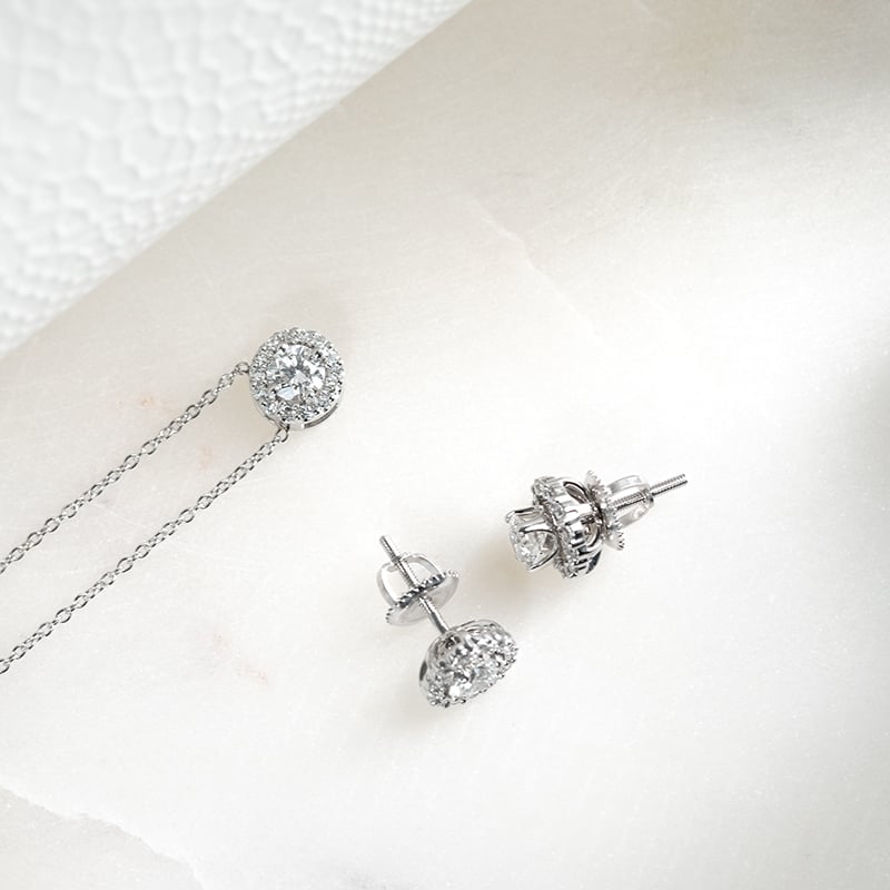 Zlaté náušnice 2v1 s IGI certifikovanými 0.30ct lab-grown diamantmi Fendi 131500