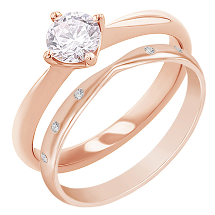 Set prsteňov s možnosťou výberu diamantu Ovone 132560