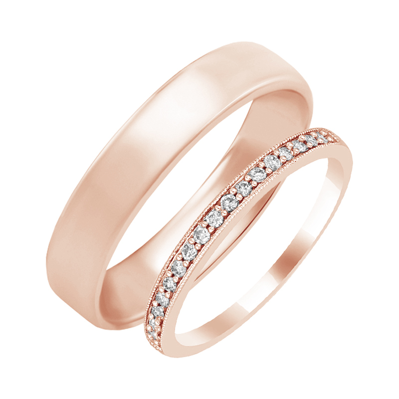 Eternity prsteň s lab-grown diamantmi a pánsky komfortný prsteň Uriel 133580