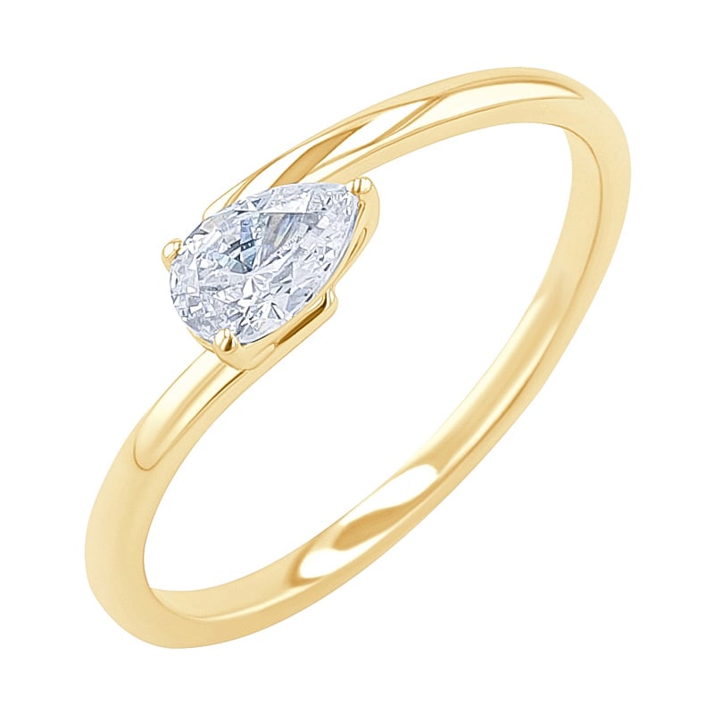 Atypický zásnubný prsteň s lab-grown pear diamantom Carol 137470