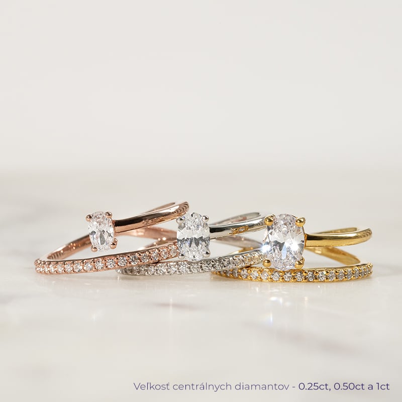 Atypický zásnubný prsteň s lab-grown diamantmi Ever 137540