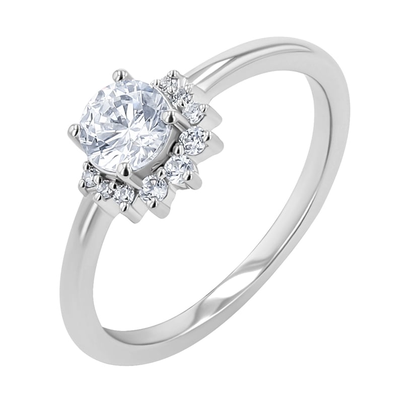 Half halo prsteň s lab-grown diamantmi Caio