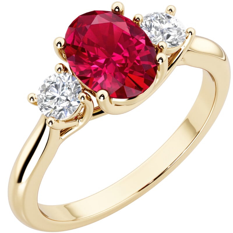 Zásnubný prsteň s lab-grown rubínom a diamantmi Brink 146380