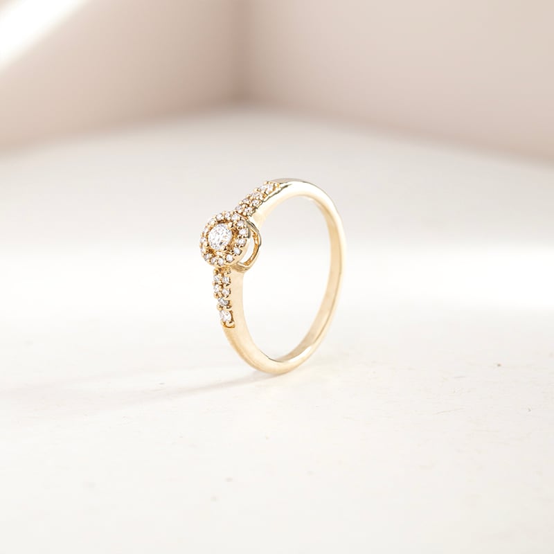 Strieborný halo prsteň s lab-grown diamantmi Hetr 146560