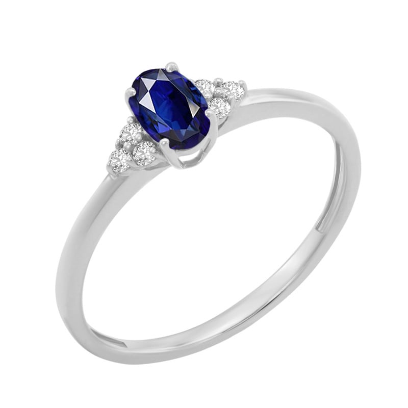 Zásnubný prsteň so zafírom a diamantmi Sheldo
