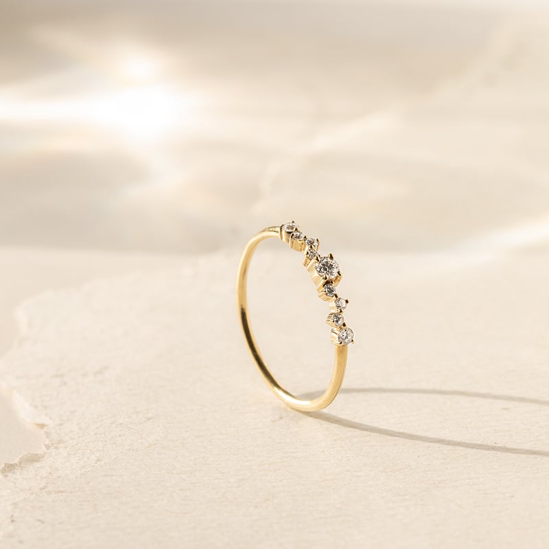 Cluster prsteň so žiarivými diamantmi Percy 152500