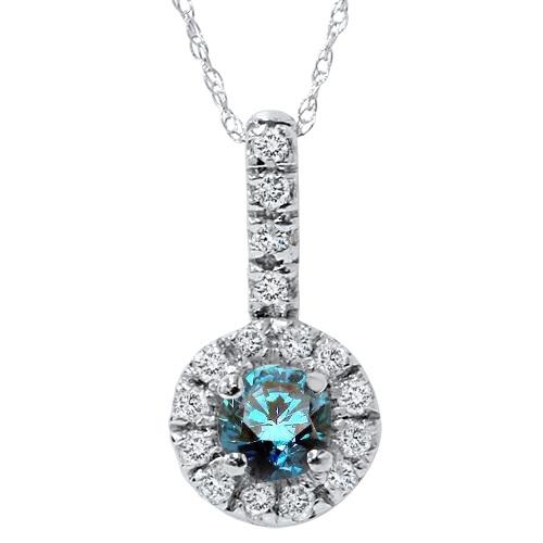 Zlatý náhrdelník s modrým diamantom a diamantmi