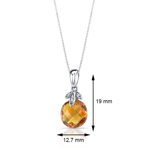 Prívesok zo zlata s citrínom a diamantmi 28450