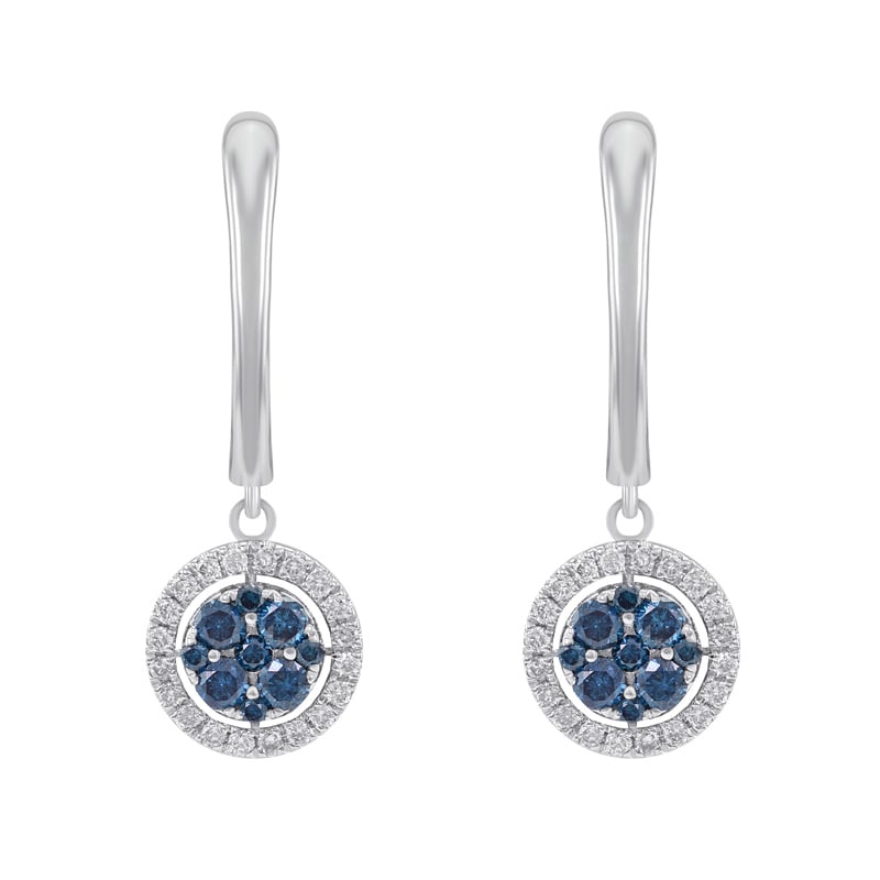 Visiace zlaté náušnice s diamantmi Levian