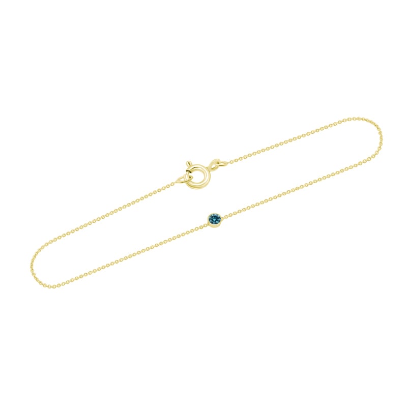 Zlatý minimalistický náramok s modrým diamantom Lepio