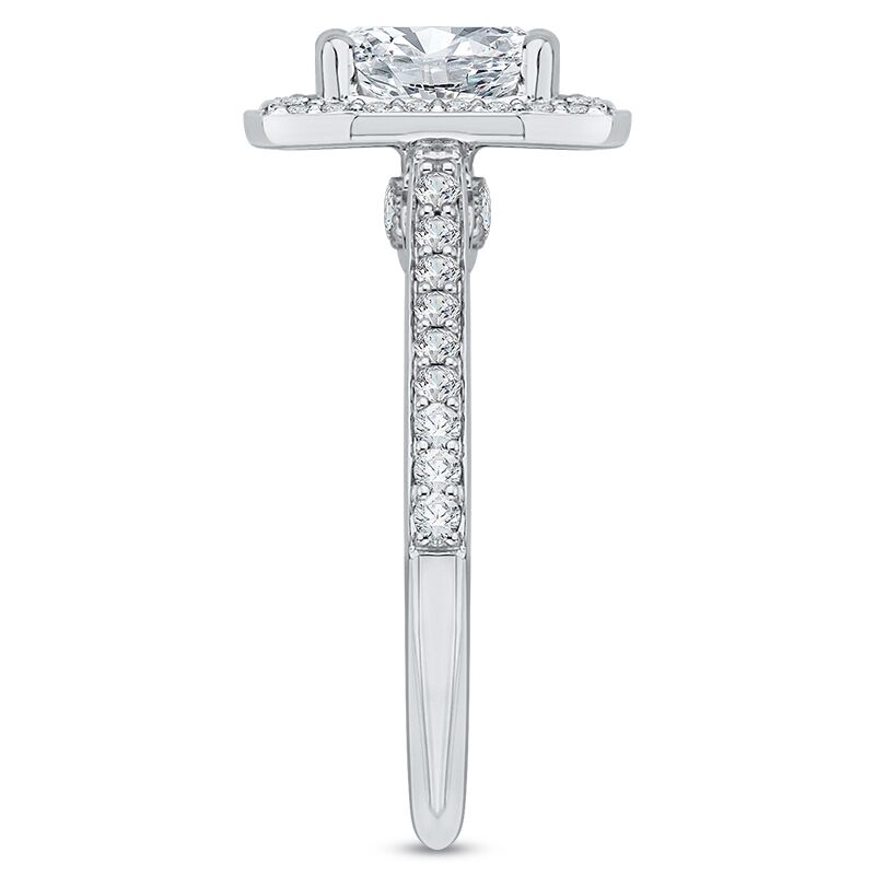 Zlatý halo zásnubný prsteň s emerald diamantom 46390