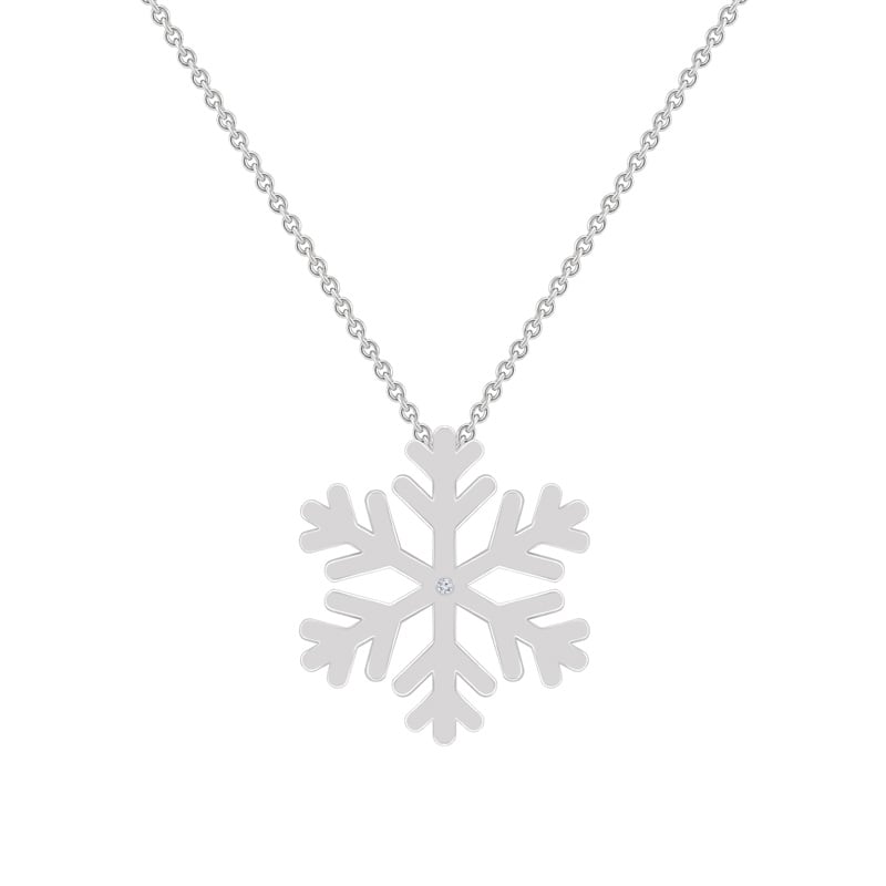 Zlatý náhrdelník vločka s diamantom Snow