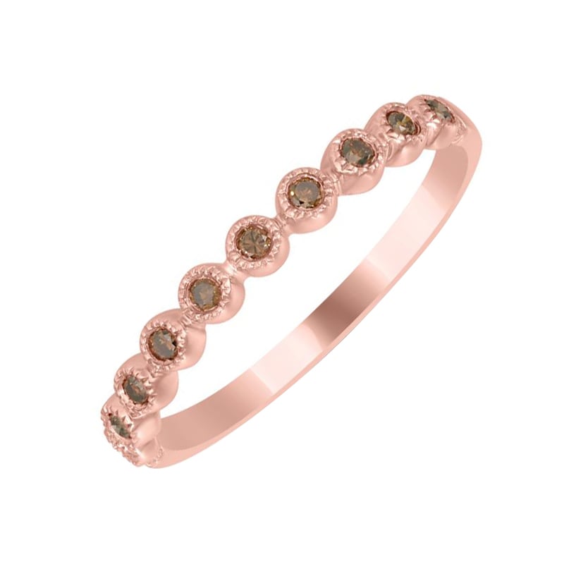 Zlatý eternity prsteň so champagne diamantmi