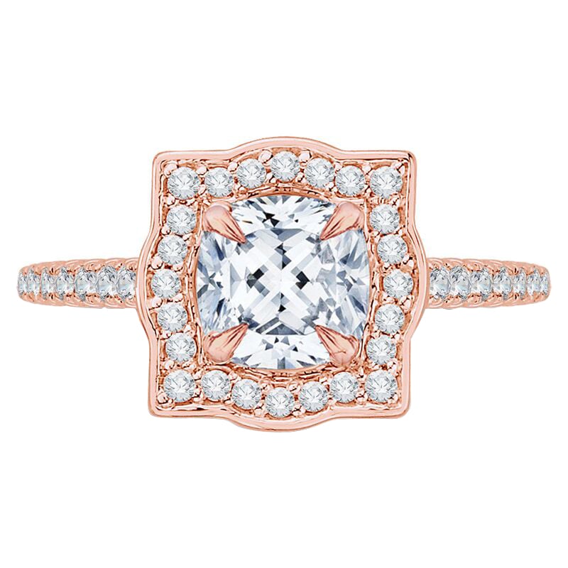 Zlatý zásnubný halo prsteň posiaty diamantmi 59890