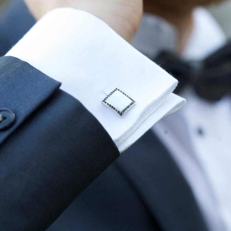 Platinové diamantové manžetové gombíky 60420