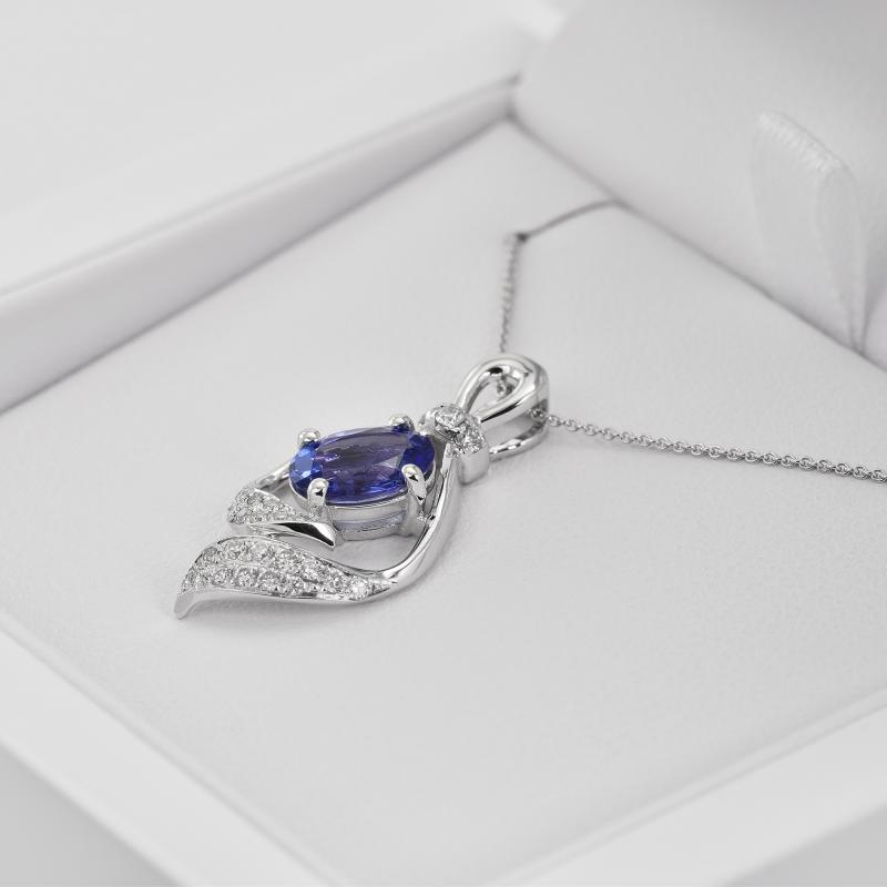 Náhrdelník s tanzanitmi a diamantmi 6160