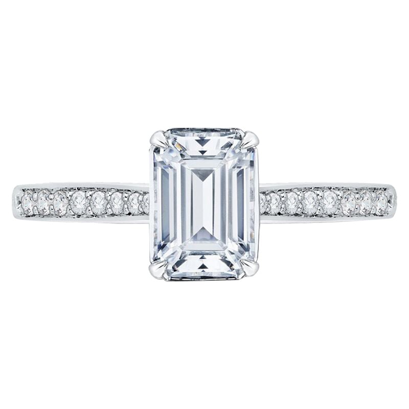 Zlatý zásnubný prsteň s emerald moissanitom Tebeth