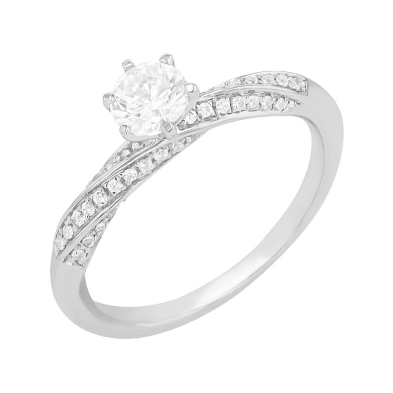 Zásnubný prsteň s postrannými diamantmi Mats