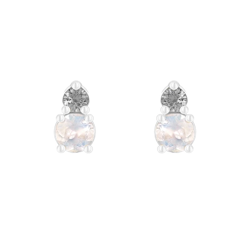 Náušnice s mesačnými kameňmi a salt and pepper diamantmi 92360
