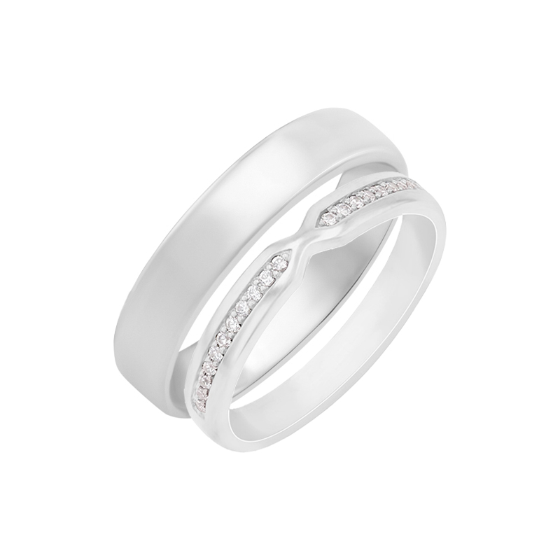 Eternity prsteň s lab-grown diamantmi a pánský komfortný prsteň Musa