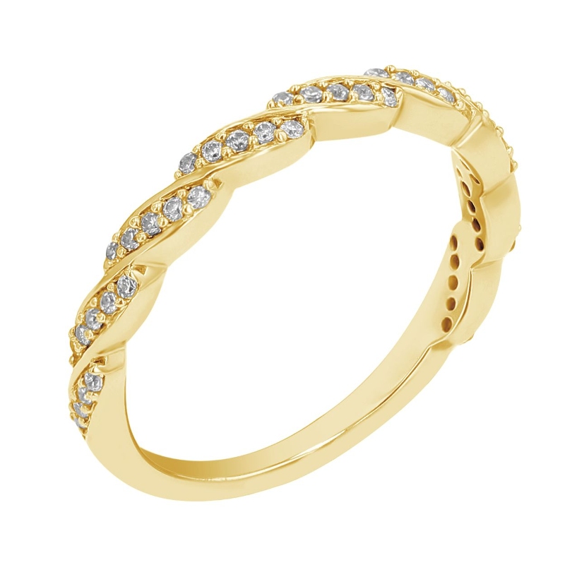 Prepletaný eternity prsteň s lab-grown diamantmi Cian 107911