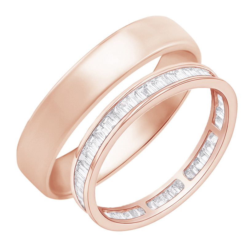 Eternity obrúčka s baguette diamantmi a komfortný prsteň Agathon 111181