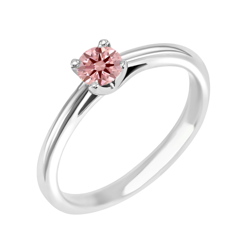 Zásnubný prsteň s certifikovaným fancy pink lab-grown diamantom Katya